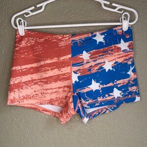 Feed Me Fight Me shorts Stars and Stripes Women's M Spandex